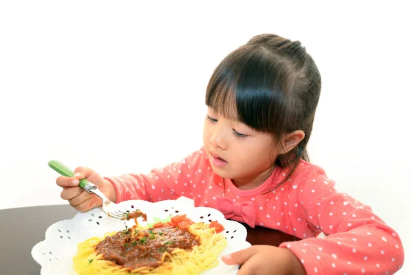 Child eating meal — Stock Photo, Image