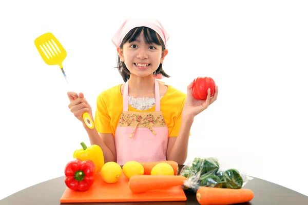 Menina cozinheiro — Fotografia de Stock