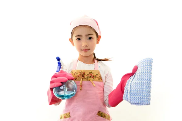 Girl cleaning — Stock Photo, Image