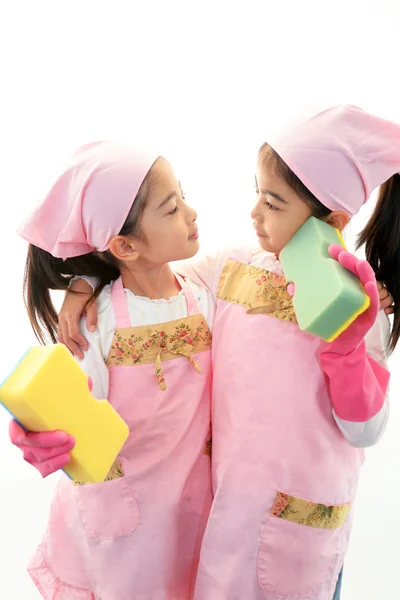 Children cleaning — Stock Photo, Image