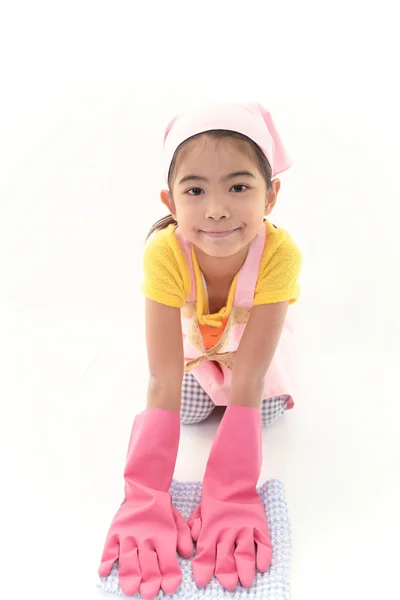 Girl cleaning — Stock Photo, Image