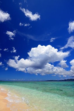 Okinawa 'nın zümrüt yeşili denizi.