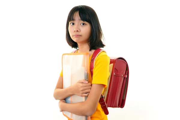 Asian girl with backpack — Stock Photo, Image