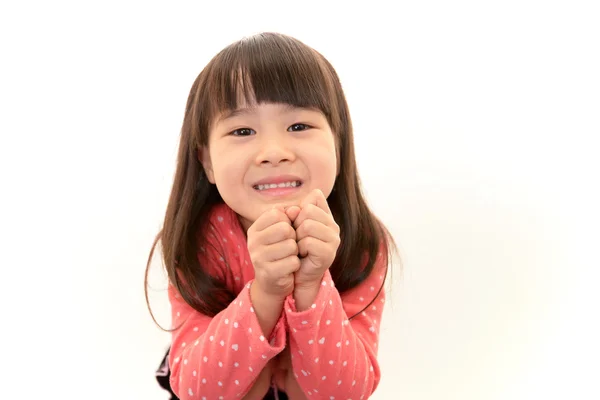 Felice ragazza asiatica sorriso sul suo viso — Foto Stock