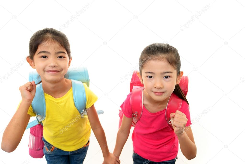 Smiling Asian girls