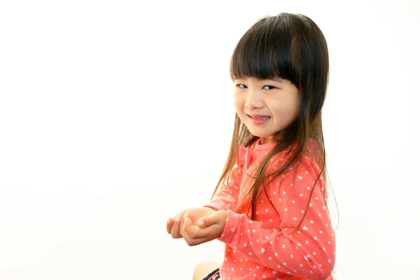 Heureux asiatique fille sourire sur son visage — Photo