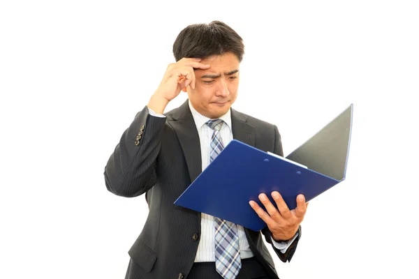 Cansado e estressado Asiático empresário — Fotografia de Stock