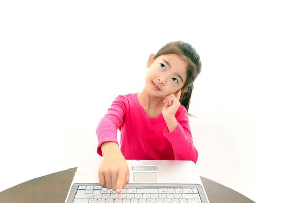 A girl uneasy look — Stock Photo, Image