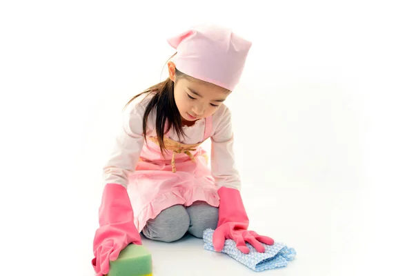 Meisje schoonmaken — Stockfoto