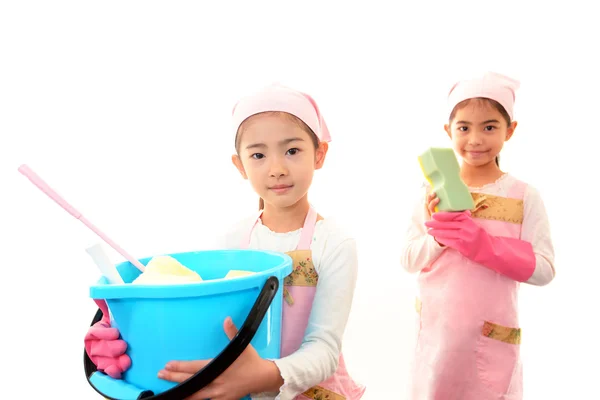 Meisjes schoonmaken — Stockfoto