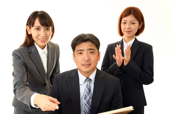 Empresarios y empresarias discutiendo planes — Foto de Stock