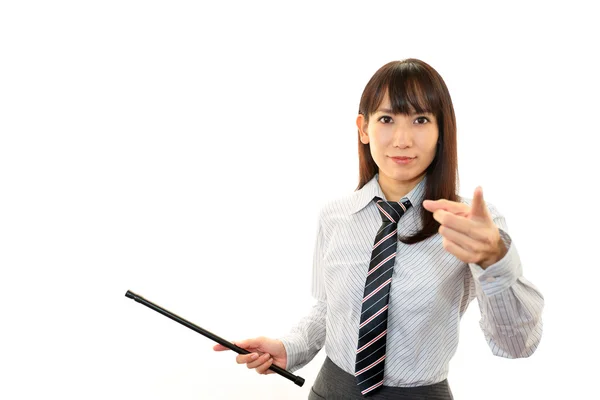 Retrato de una mujer haciendo una presentación —  Fotos de Stock