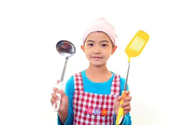 Menina cozinheiro — Fotografia de Stock