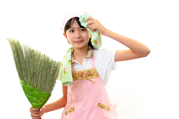 Girl cleaning — Stock Photo, Image