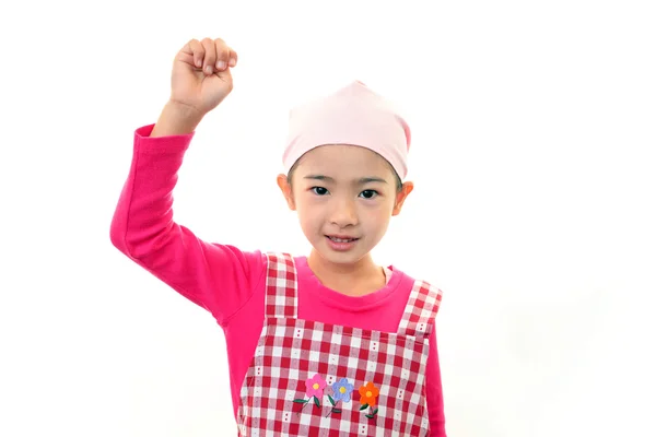 A girl wearing an Apron — Stock Photo, Image