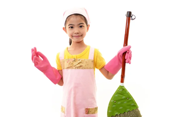 Girl cleaning — Stock Photo, Image