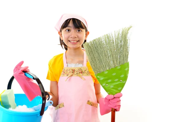 Girl cleaning — Stock Photo, Image