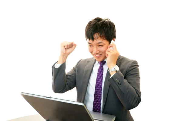 Businessman enjoying success — Stock Photo, Image