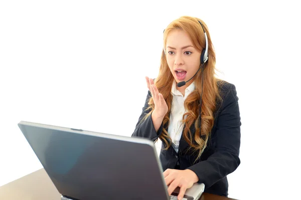 Surprised customer services operator — Stock Photo, Image