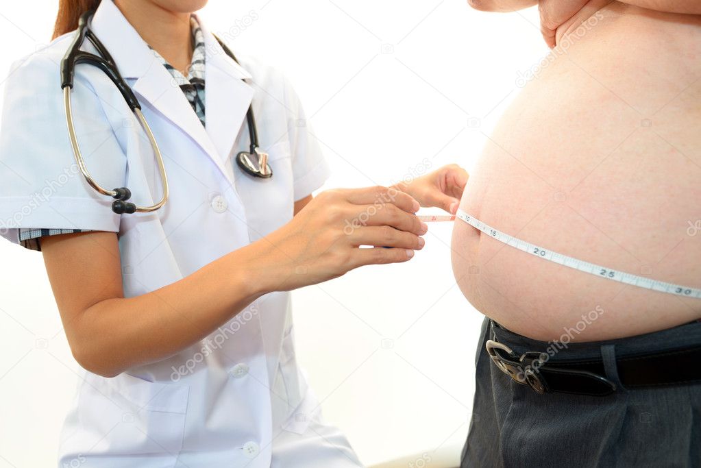 Woman doctor with a medical examination in obese patient