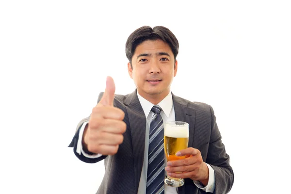 Man drinking beer — Stock Photo, Image