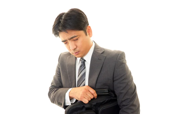 Tired and stressed Asian businessman — Stock Photo, Image