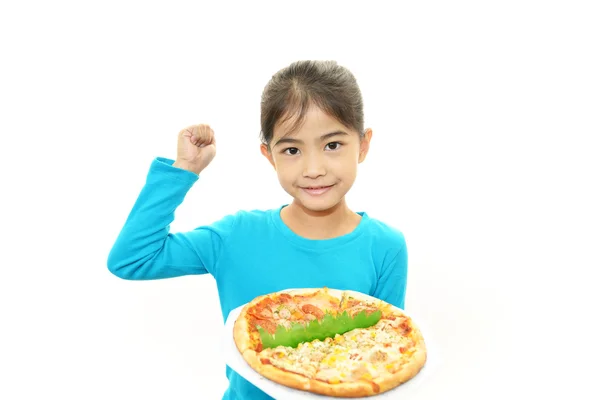 Girl holding plate of lunch — Stock Photo, Image
