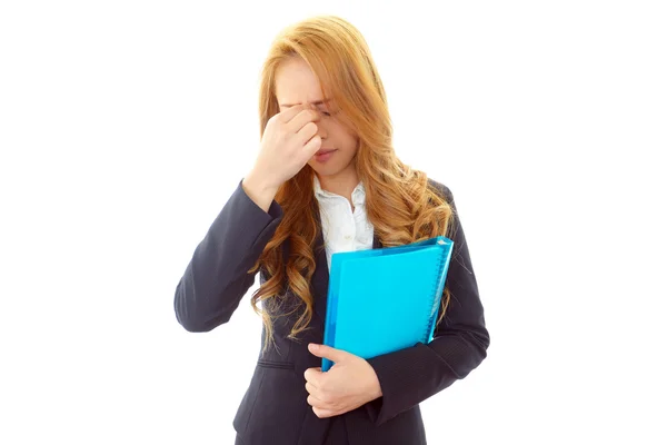 Mujer joven con dolor de cabeza —  Fotos de Stock