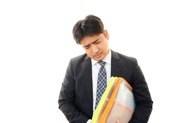 Depressiver asiatischer Geschäftsmann. — Stockfoto