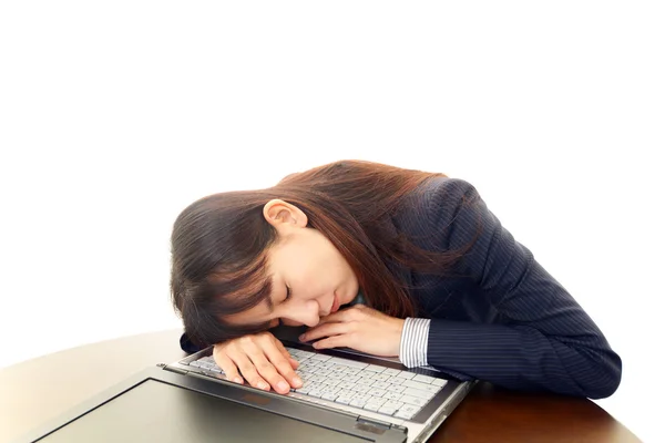 Tired young Asian woman — Stock Photo, Image