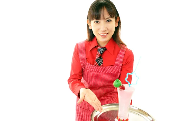 Working waitress — Stock Photo, Image