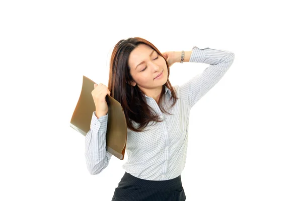 Business woman doing stretching — Stock Photo, Image