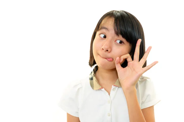 A girl with a funny face — Stock Photo, Image