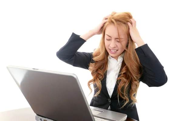 Stressed business woman — Stock Photo, Image