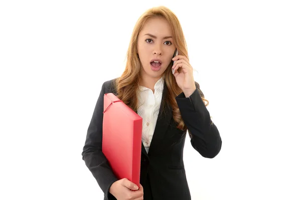 Surprised young business woman — Stock Photo, Image