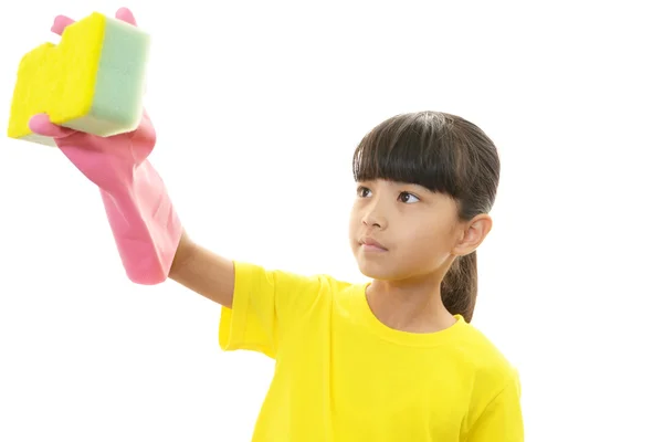 Girl with a cleaning — Stockfoto