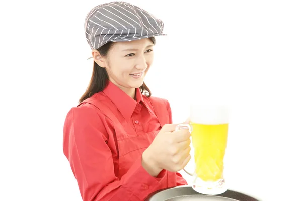 Working young waitress — Stock Photo, Image