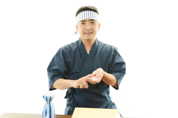 Gülümseyen sushi chef — Stok fotoğraf