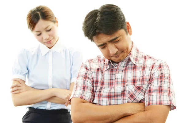 Depressieve vrouw en man — Stockfoto