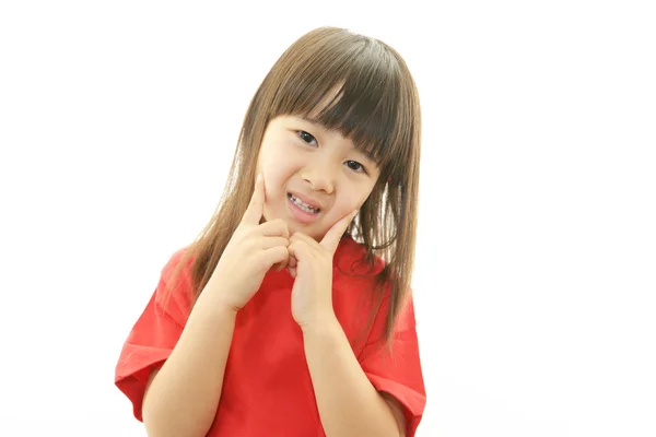 Bonito pouco ásia menina sorrindo — Fotografia de Stock