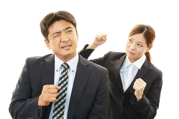 Homme d'affaires et femme d'affaires stressés — Photo