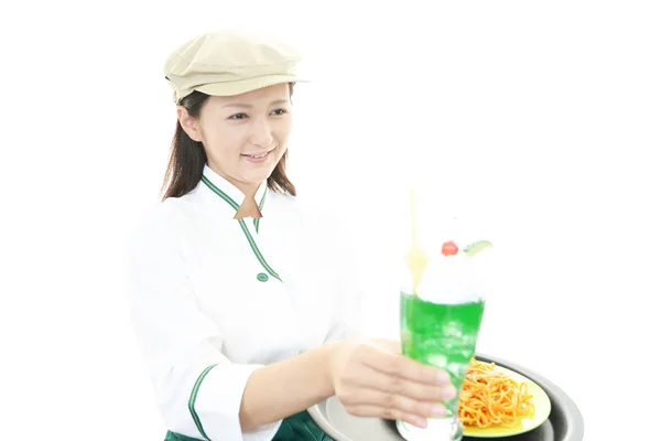 Working young waitress — Stock Photo, Image