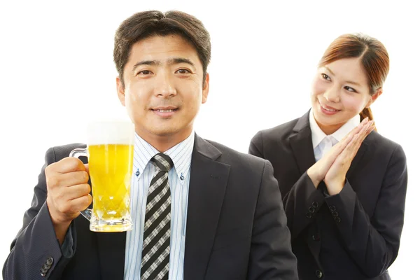 Man drinking beer — Stock Photo, Image