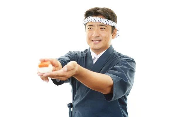 Portrait of a sushi chef — Stock Photo, Image