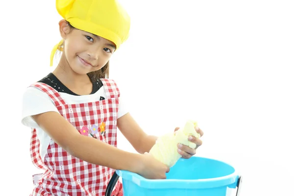 Girl with a cleaning — Stock Photo, Image