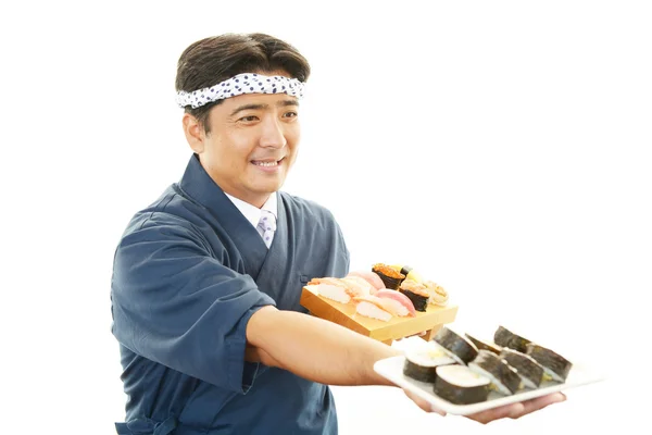 Retrato de un chef de sushi — Foto de Stock