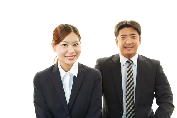 Hombre de negocios sonriente y mujer de negocios —  Fotos de Stock