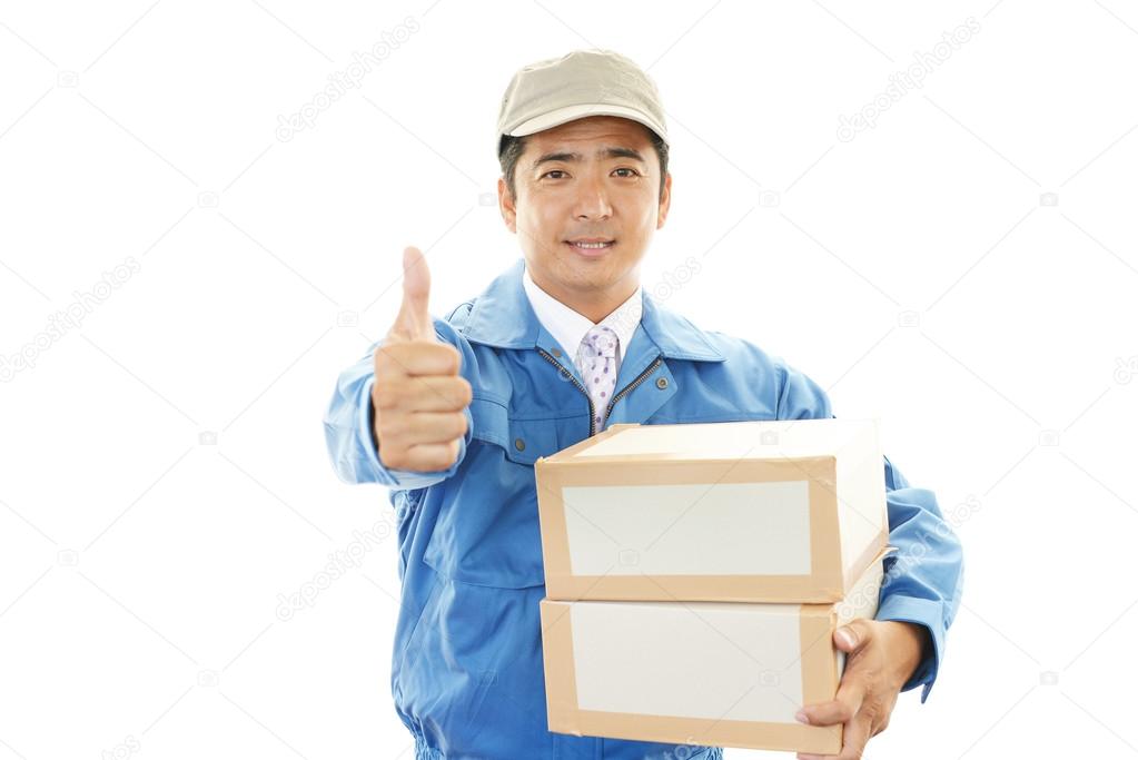 A courier delivering packages
