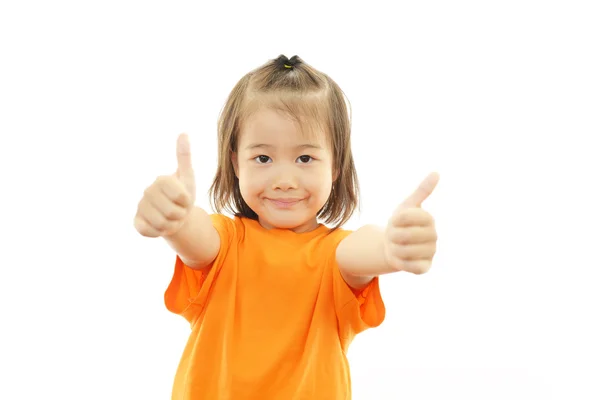 Felice ragazza asiatica sorriso sul suo viso — Foto Stock