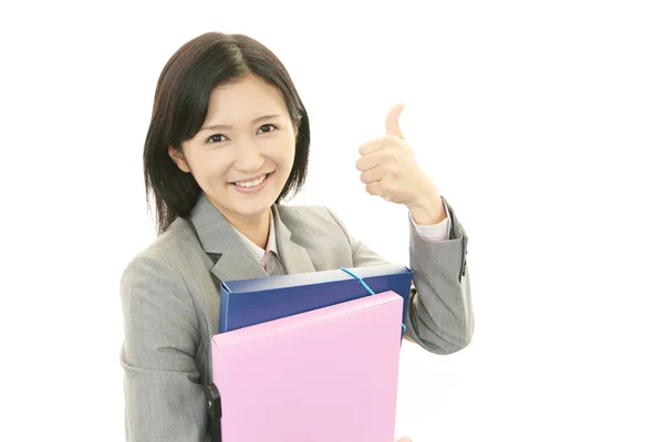 Mujer de negocios disfrutando del éxito — Foto de Stock